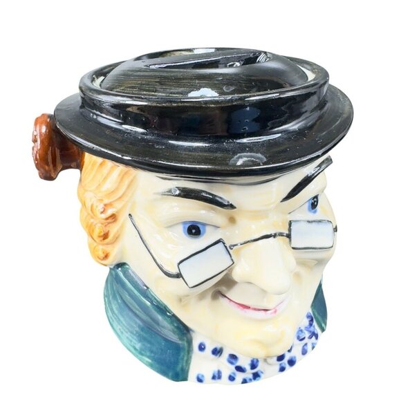 Wales China Japan Toby Character Biscuit Holder Container Jar Ceramic Japan VTG - Picture 5 of 14